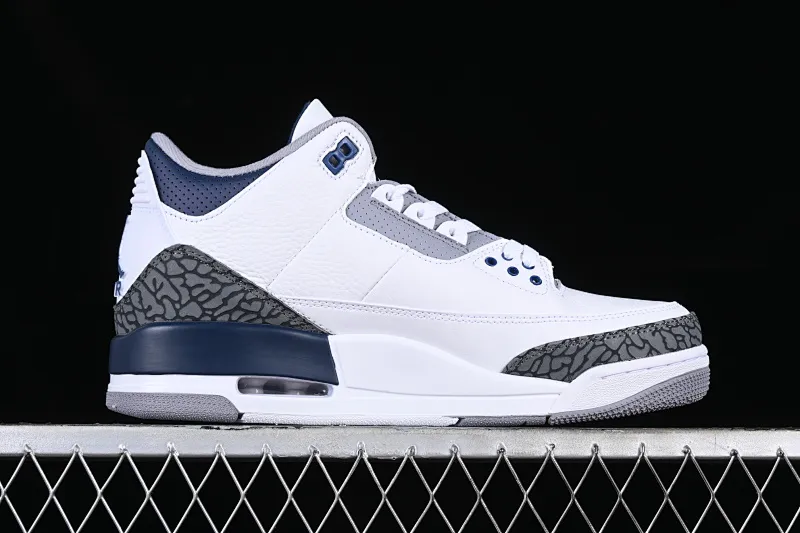 All categories Air Jordan Jordan series basketball shoes Air Jordan 3 L version Air Jordan 3 Retro "Midnight Navy" AJ3 Joe 3 midnight blue cement color CT8532-140